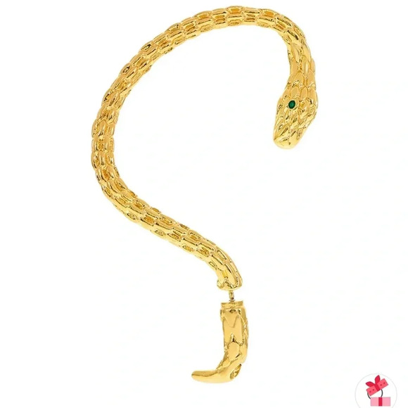 Gothic Gold Retro Wrapped Ear Hook Snake Shaped Earring - Picture 3 of 4